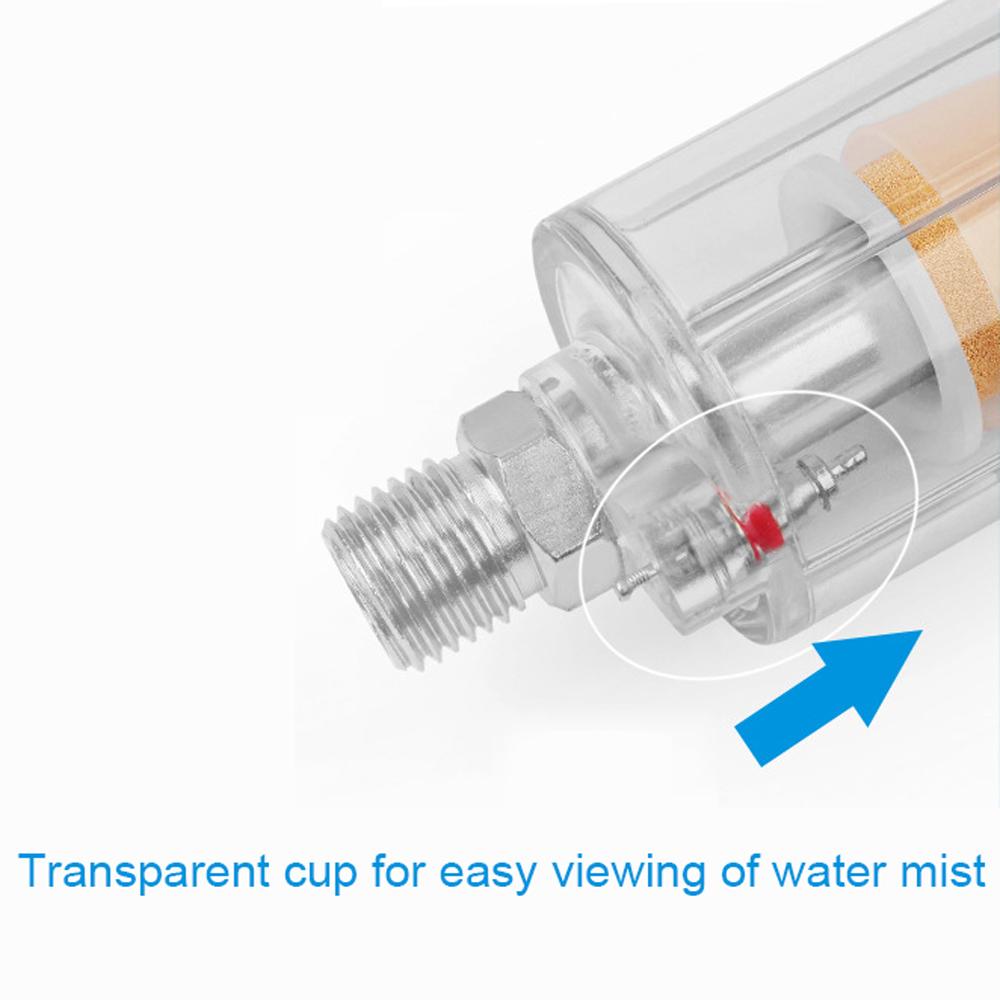 Mini 1/4'' Water Oil Separator Inline Air Hose Filter Moisture Trap Compressor Sprayer Pneumatic Painting Spraying Tool