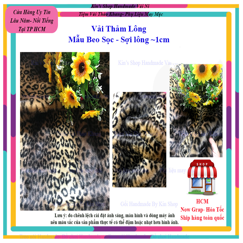 |HỌA TIẾT BEO| Vải Thảm Lông Dài- Vải Lông họa tiết Beo| Ngựa Vằn Đẹp Độc Lạ Lông Mềm Mướt Mê Li Nhiều Ứng Dụng- Kin Shop Handmade