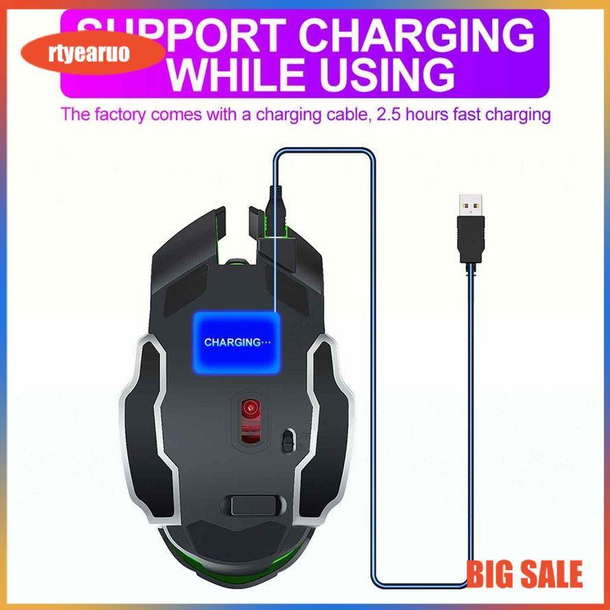 Chuột 2.4g USB Máy tính không dây Máy tính chơi game Đèn nền Chuột im lặng có thể sạc lại