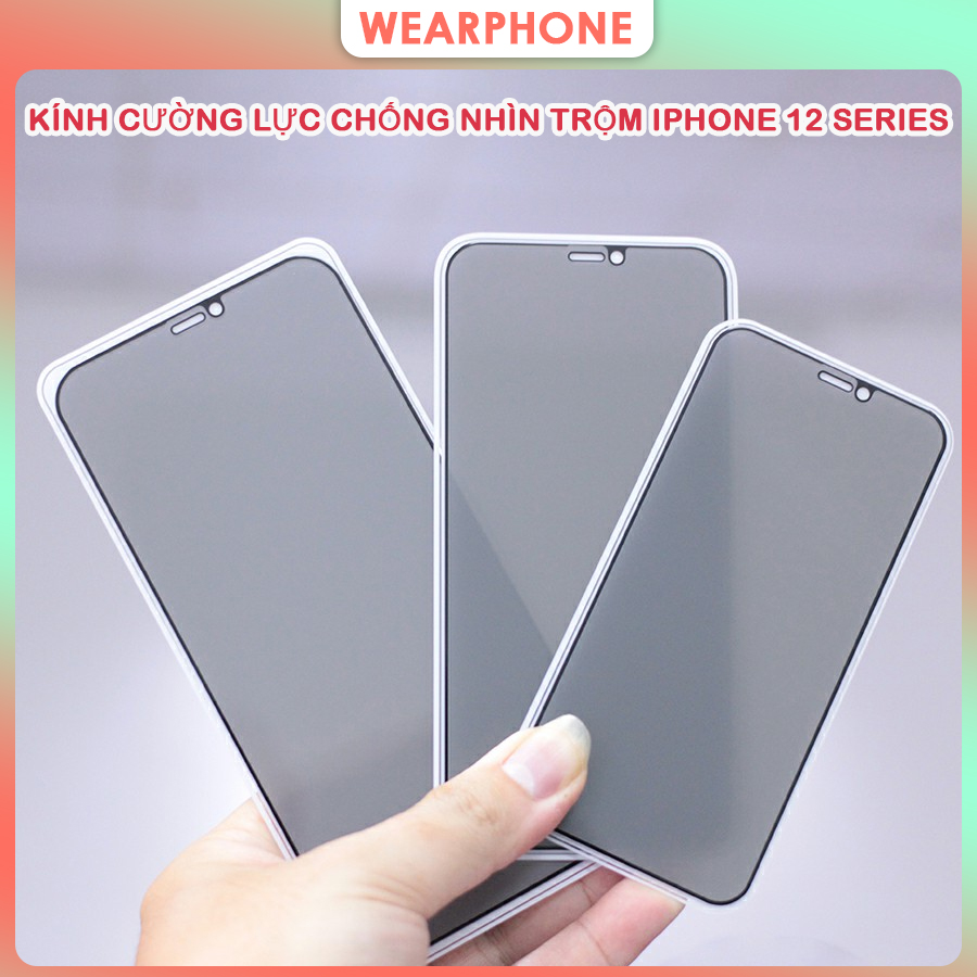 [Miếng dán màn hình] Kính Cường Lực Chống Nhìn Trộm dành cho iPhone 12 Mini / 12/ 12 Pro/ 12 Pro Max- Hàng Chính Hãng