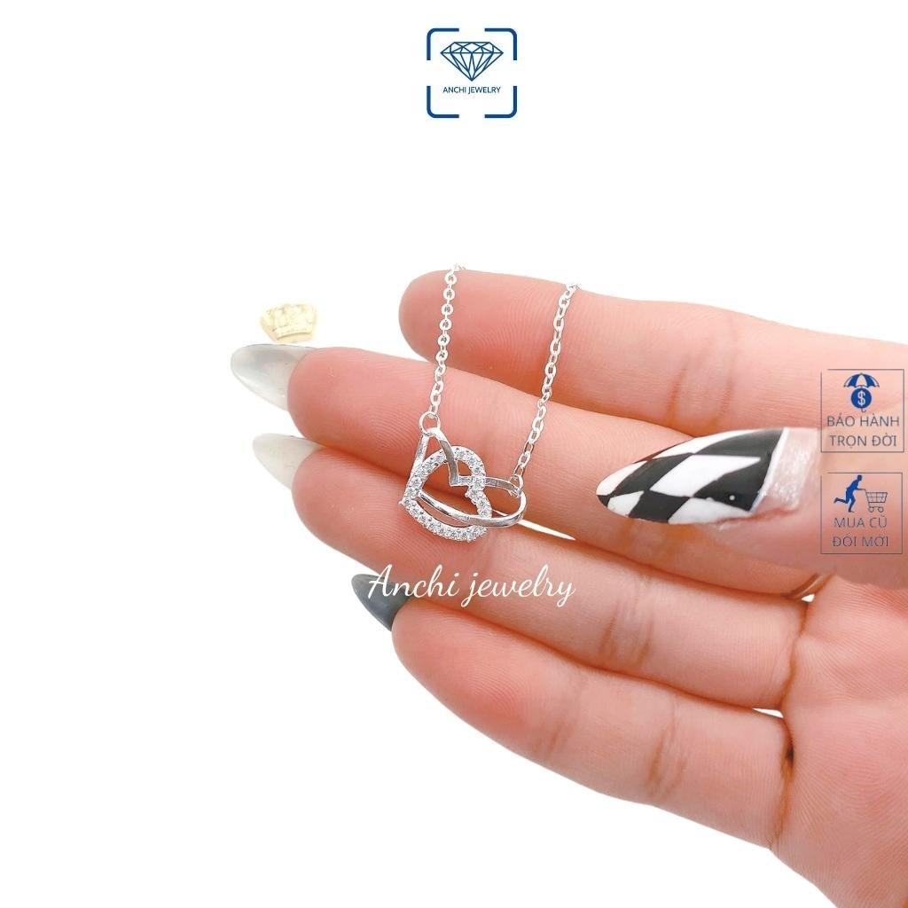 Vòng cổ nữ mặt tim chữ LOVE bạc ta nguyên chất cá tính - Anchi jewelry, quà tặng bạn gái