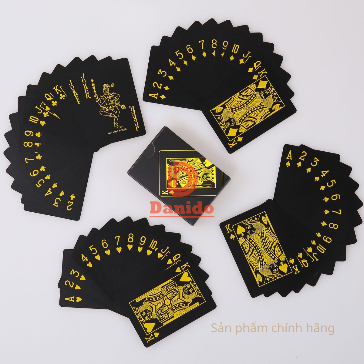 Bộ bài tây nền đen cao cấp - Bài tây nhựa PVC chống nước, đàn hồi tốt - Bộ bài Poker cao cấp nền đen chính hãng D Danido