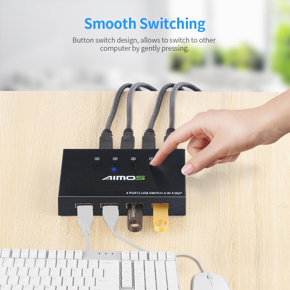 Máy in AIMOS AM-404K USB 4 cổng Bàn phím Chuột U Đĩa HDD Bộ điều khiển USB