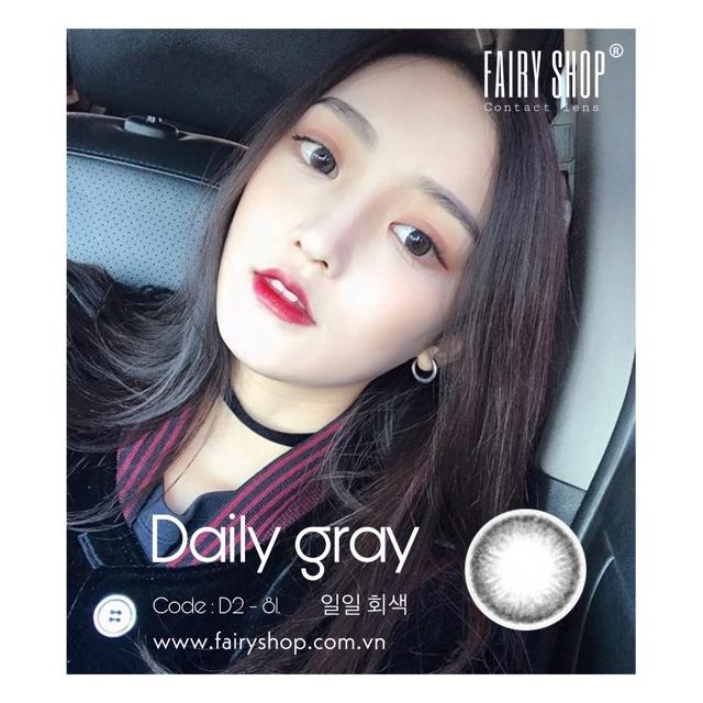 Áp Tròng Daily Gray D2 14.0mm - Kính Áp Tròng FAIRY SHOP CONTACT LENS. độ 0 đến 8