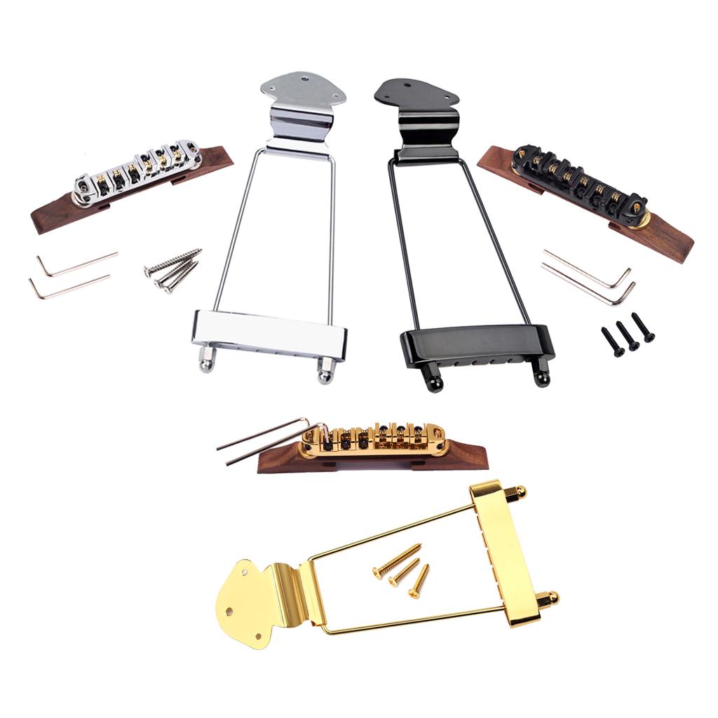 6 String Archtop Jazz Guitar Tailpiece Rosewood Bridge Screws Wrenches Set
