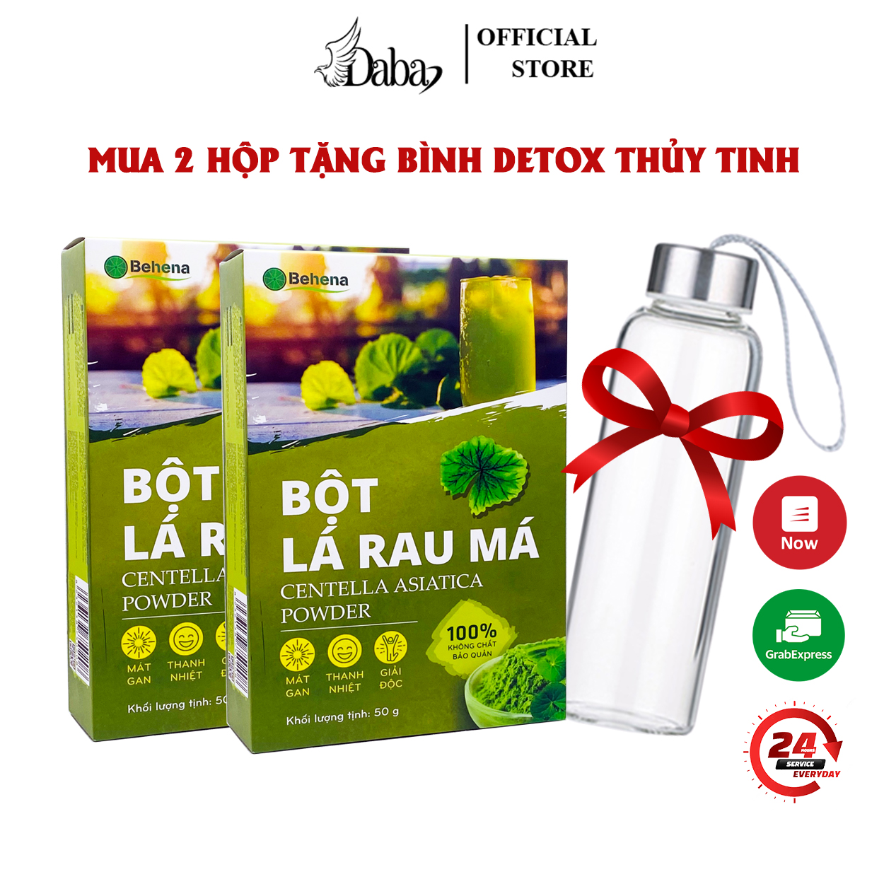 Bột rau má Behena , thanh lọc cơ thể, giảm mụn, làm đẹp da, ngăn ngừa táo bón (Hộp 50gram)