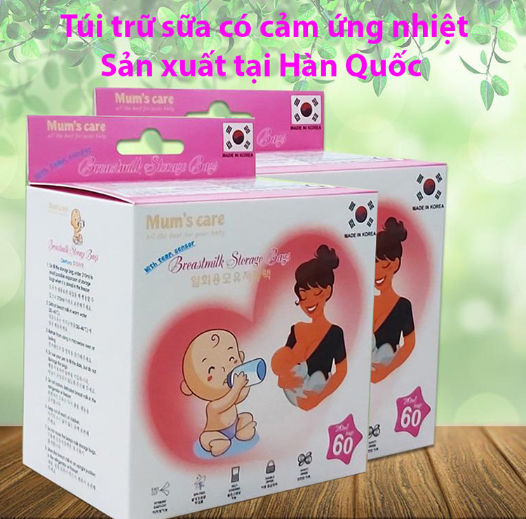 Túi Trữ Sữa Mum's Care Có Cảm Ứng Nhiệt 210ml (60 Túi/Hộp)