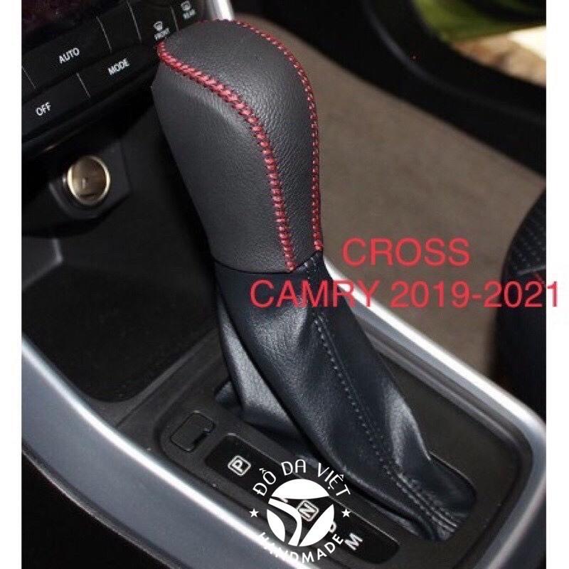 BỌC CẦN SỐ, PHANH TAY TOYOTA CROSS, CAMRY 2019 - 2021 DA BÒ THẬT 100%