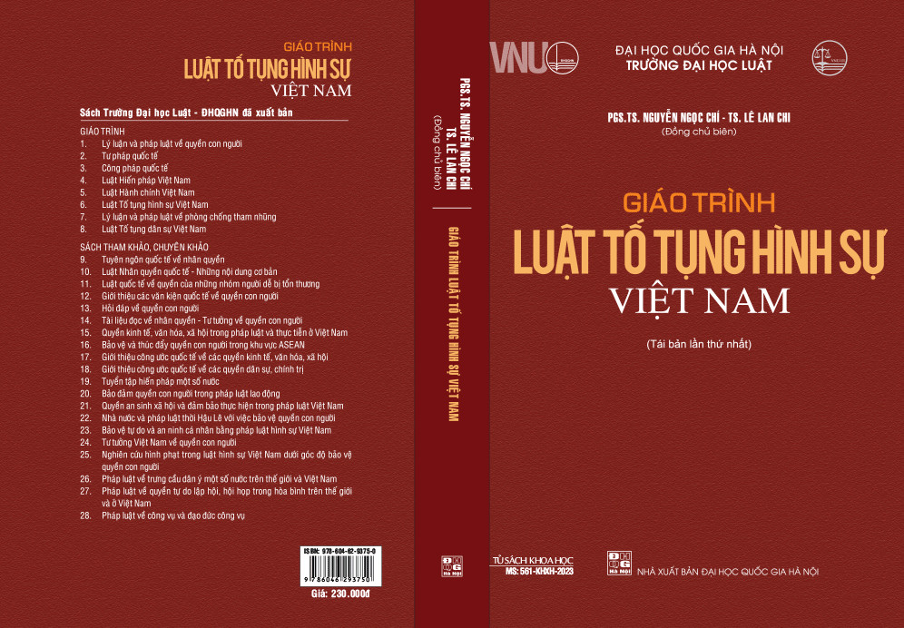 Giáo Trình Luật Tố Tụng Hình Sự Việt Nam - PGS. TS. Nguyễn Ngọc Chí, TS. Lê Lan Chi - Tái bản - (bìa mềm)