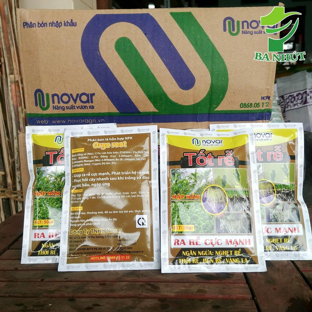 Phân Bón Novar Tốt Rễ 50g - Mập Mầm, Ra Rễ Cực Mạnh, Ngăn Ngừa Thối Rễ, Nghẹt Rễ, Đen Rễ, Vàng Lá