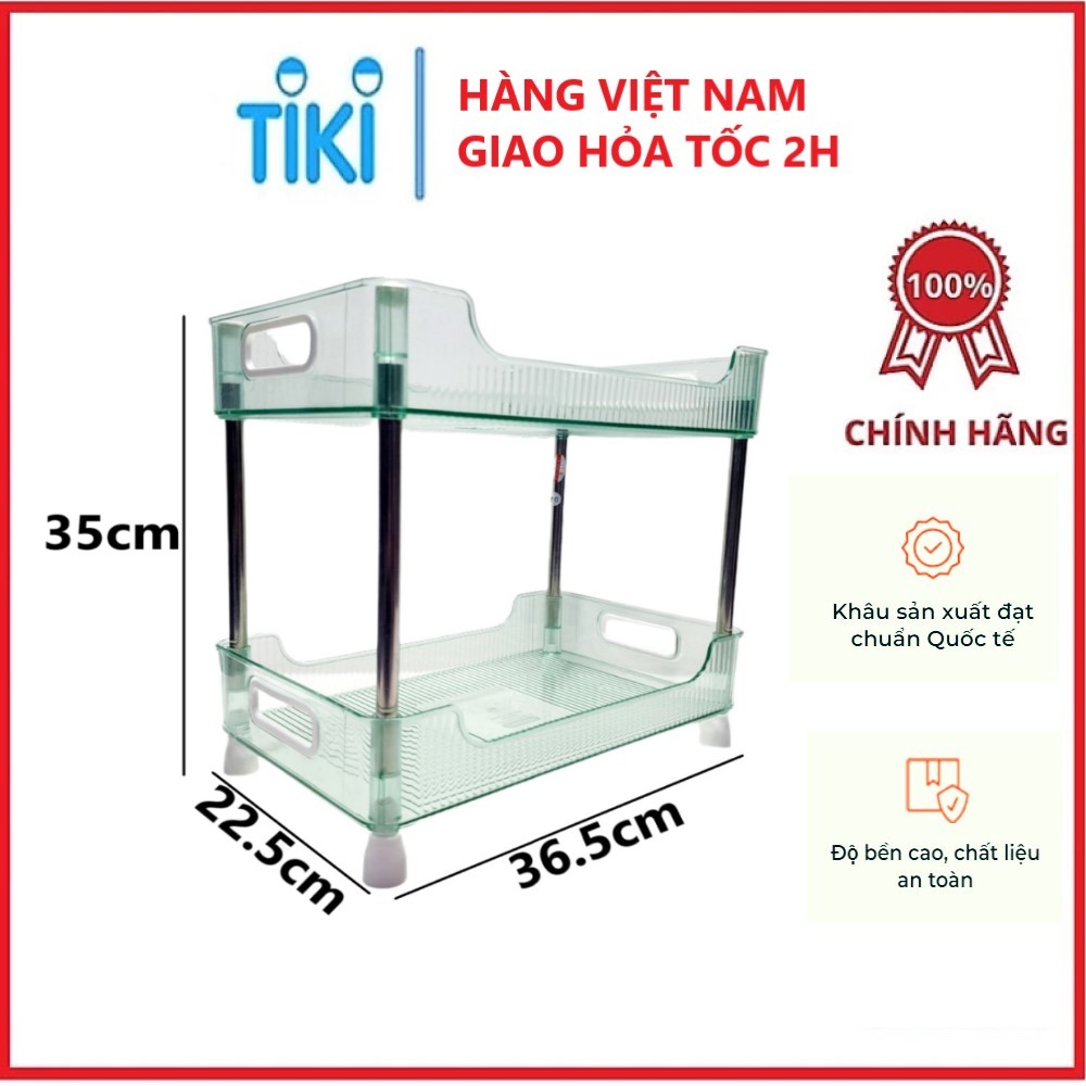 Kệ chữ nhật trong 2T-3T Hokori, kệ trong suốt decor phòng khách, kệ để đồ đa năng Việt Nhật cao cấp - Hàng chính hãng