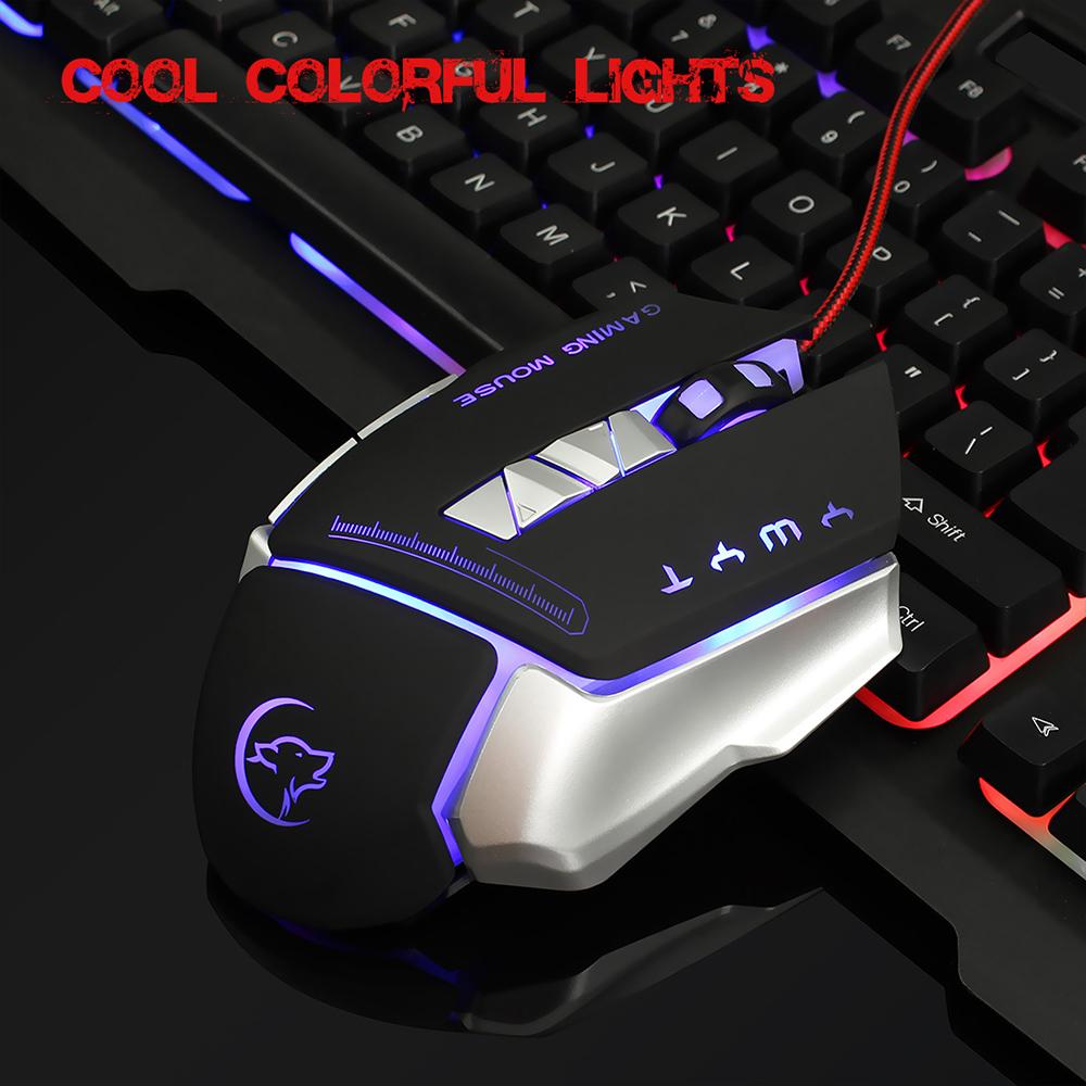 Chuột chơi game có dây YWYT 4800DPI chuyên nghiệp có thể điều chỉnh được& lập trình