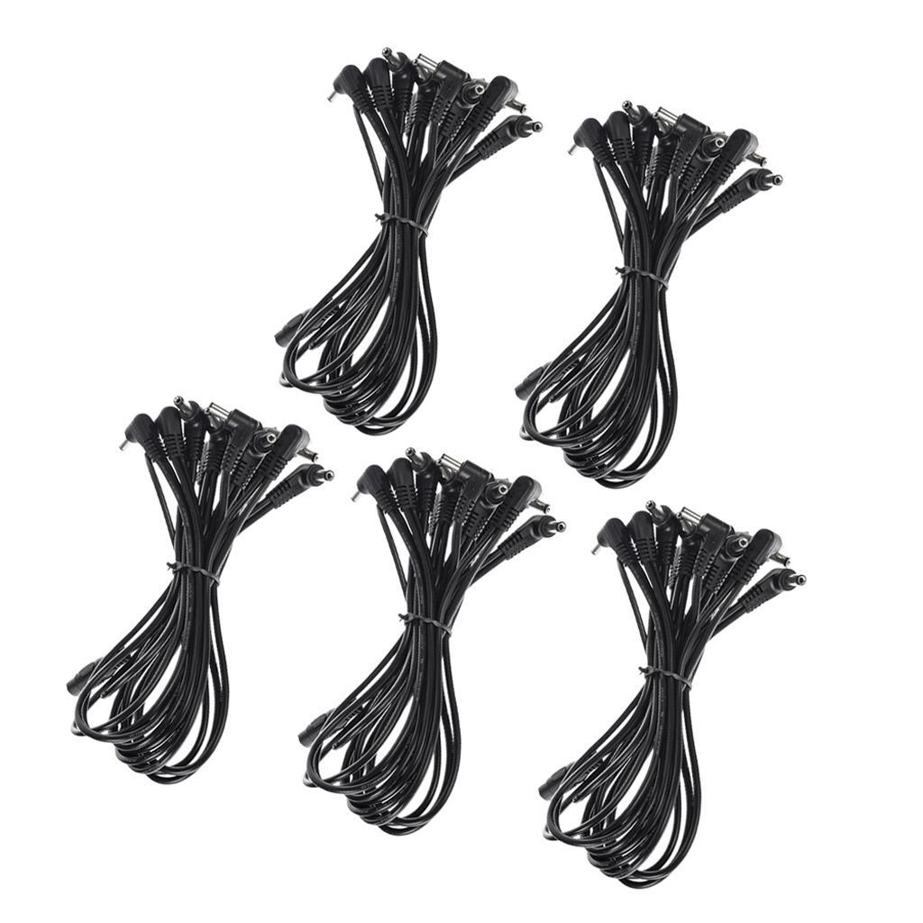 5 Pieces 11 Way Right Angle Plug Daisy Chain Power Cable for Guitar Effect Pedal