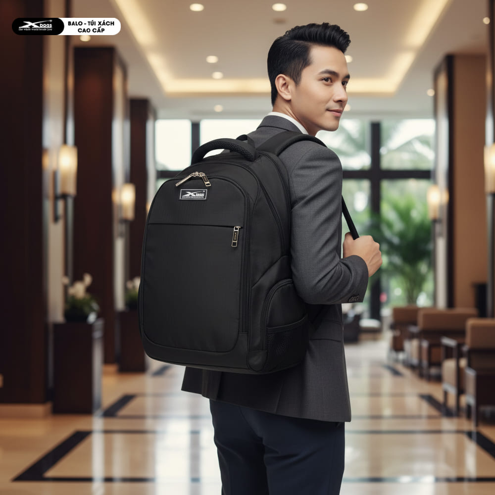 Balo Du Lịch Lớn Xbags Travel Màu Đen Đựng Laptop 17 Inch, Nhiều Ngăn Rộng Rãi, Chống Nước, Siêu Nhẹ, Cá Tính Cao Cấp XB1002!