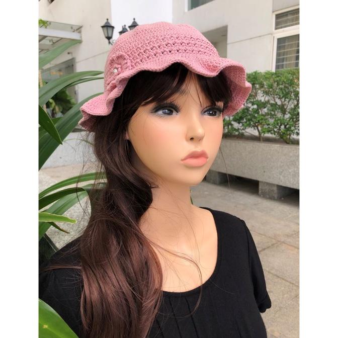 Nón mũ len đan móc thời trang thủ công - Crochet Knit Bucket Hat