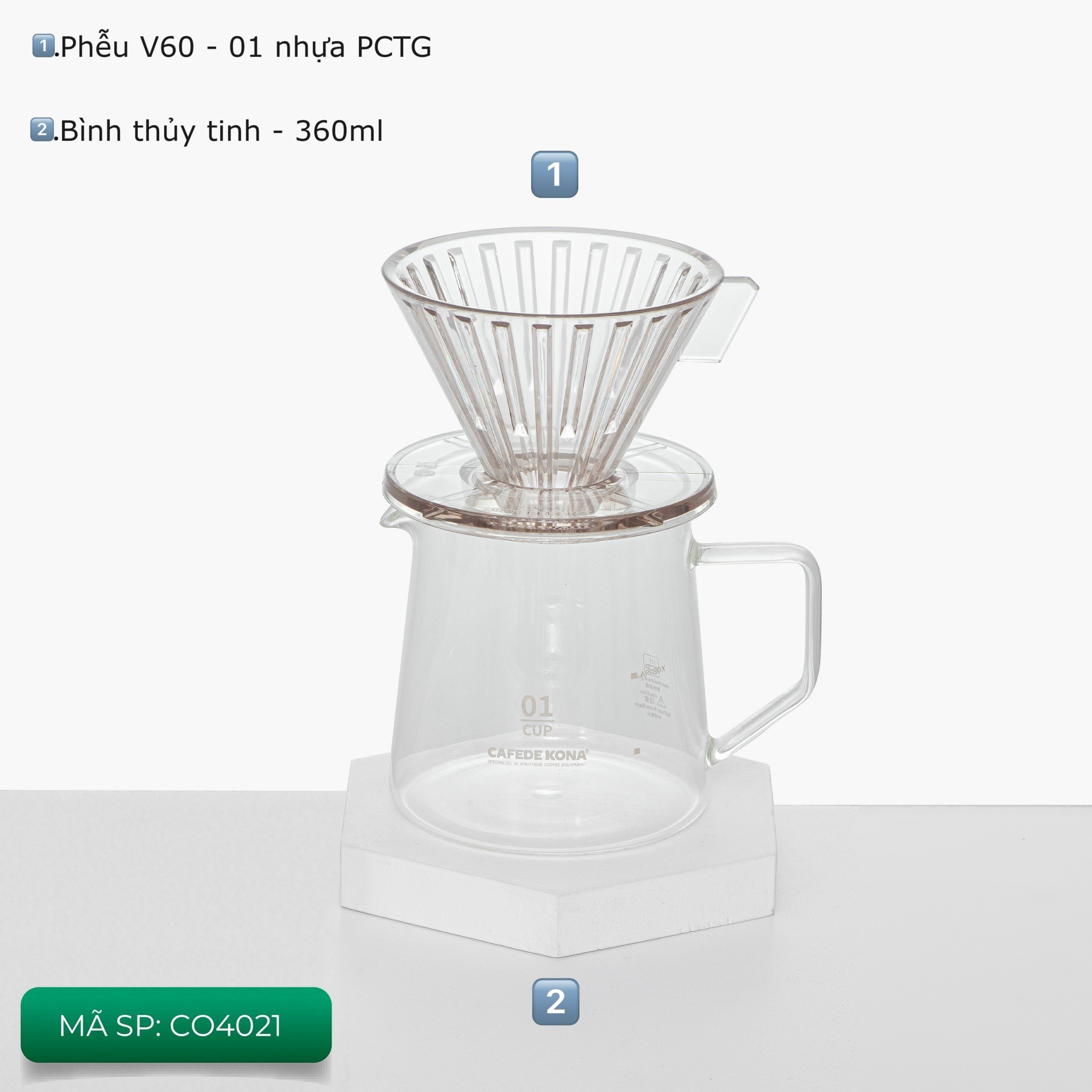 Bộ combo Gift Set pha cà phê V60 01 hiện đại CAFE DE KONA