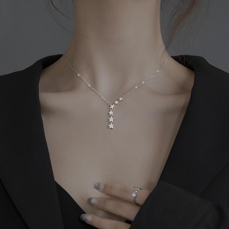 Dây chuyền bạc ý 925 phong cách Han Quốc trẻ trung hợp thời trang