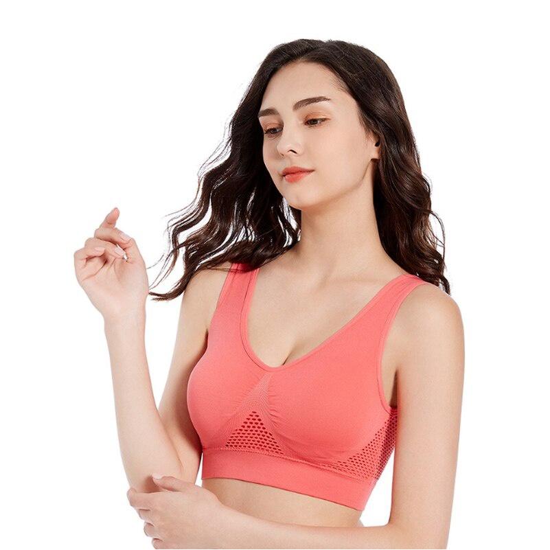 Women Sports Bra Breathable Mesh Sports Crop Top Push Up Gym Fitness Sport Underwear Female Seamless Running Yoga Bra