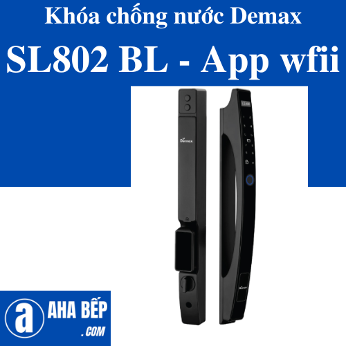 Khóa cửa chống nước Demax SL802 BL - Wifi App. Hàng Chính Hãng