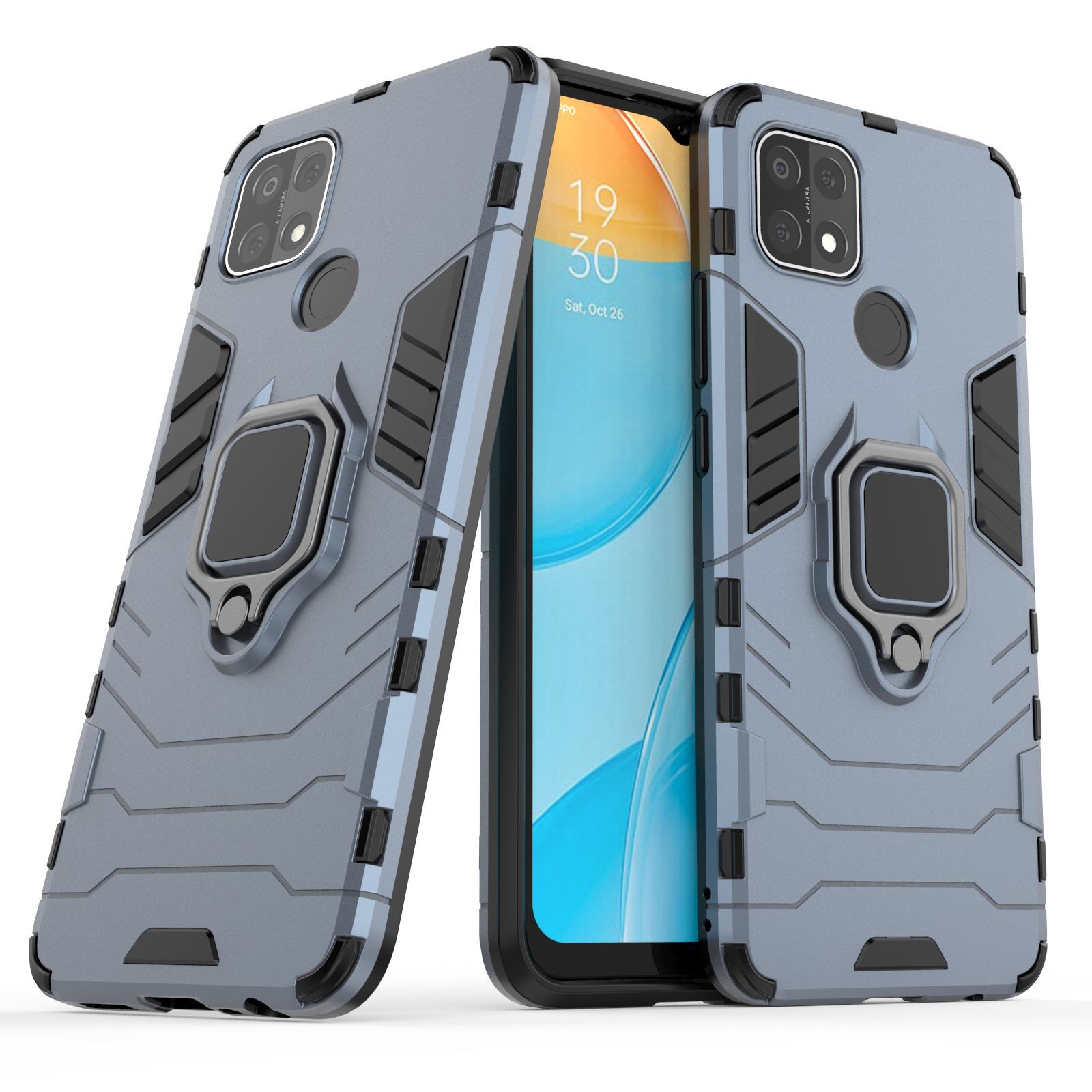 Ốp lưng dành cho OPPO A15 Iron Man iRing Nhựa PC cứng viền dẻo chống sốc cao cấp