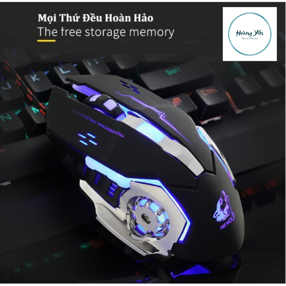 Chuột Gaming Máy Tính FREE WOLF V5 PRO 2022 LED 7 Có Dây màu cực đẹp chuyên game, chỉnh được dpi