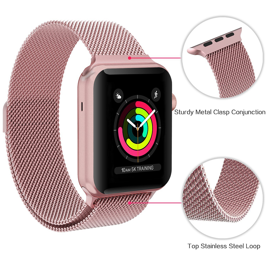 Dây đeo cho Apple Watch Milanese Loop Size màn hình 42mm và 44mm - Mọi series (SP có 4 màu) - Hàng chính hãng