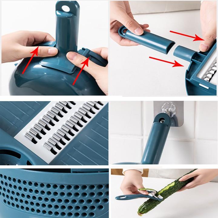 Dụng cụ bào cắt thái rau củ quả - 12 chức năng bào sợi, cắt nạo, thái lát
