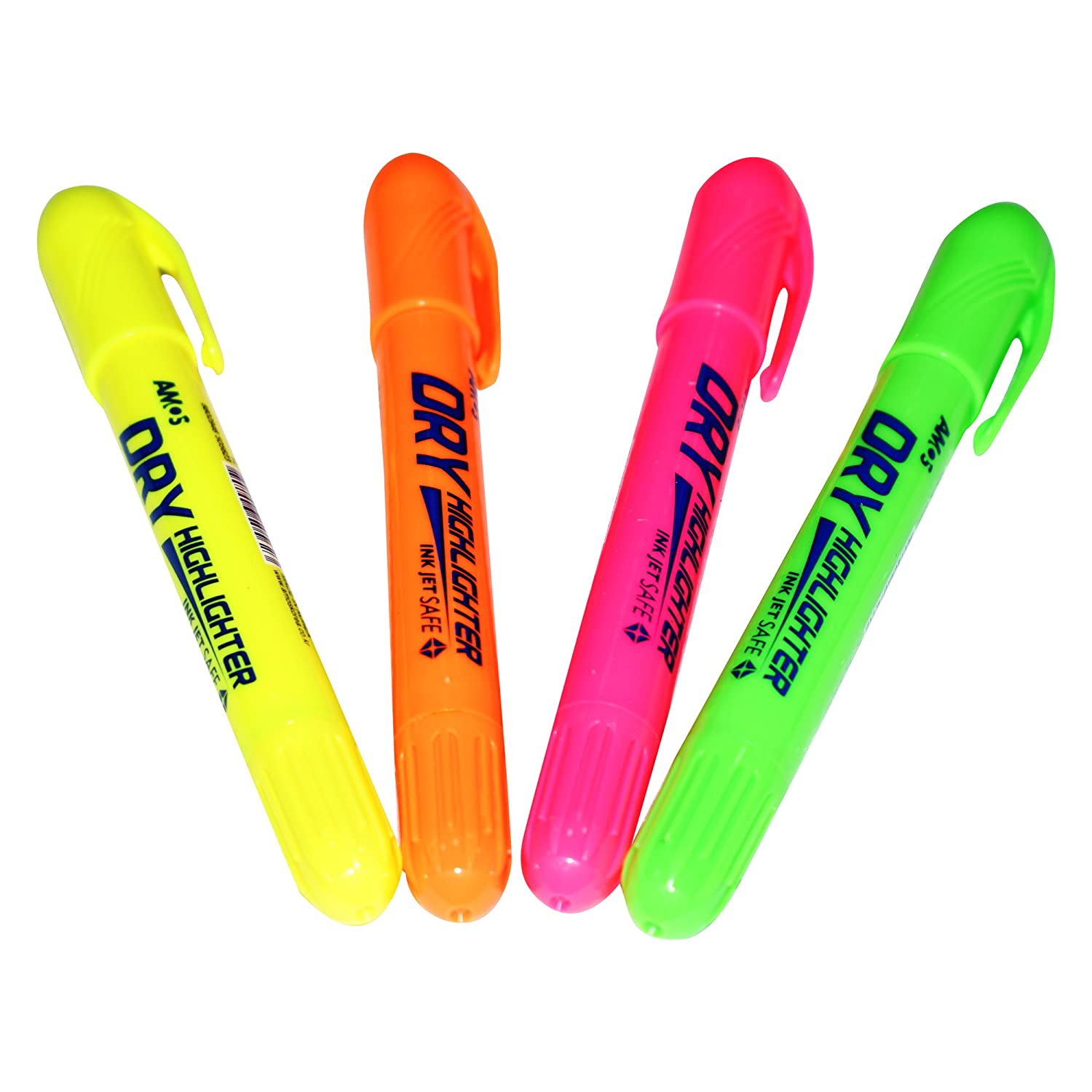 Bút nhớ dòng nhập khẩu Hàn Quốc AMOS Dry Highlighter vỉ 4 chiếc HLD4B1