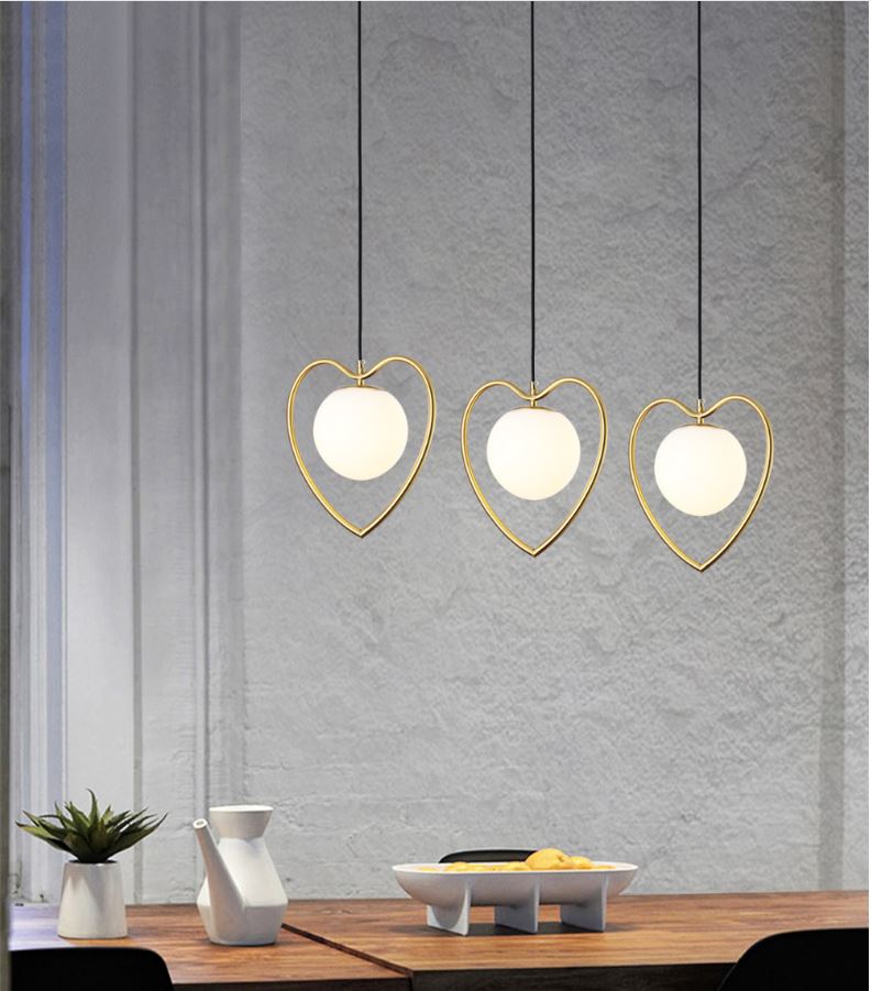 Đèn thả CALER hình trái tim hiện đại trang trí nội thất sang trọng - kèm bóng LED chuyên dụng .