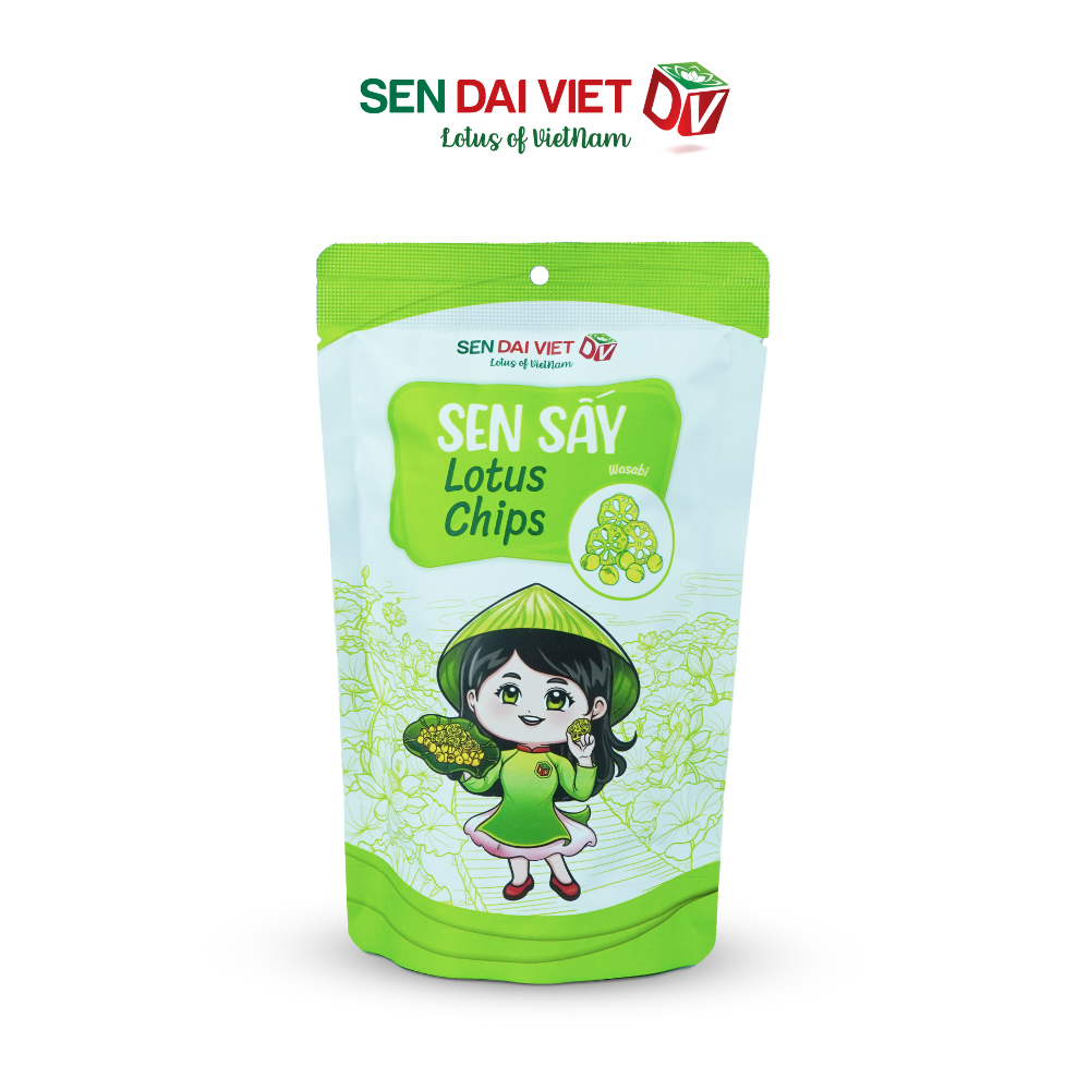 Sen Sấy Vị Wasabi- Sen Sấy Giòn Tan, Vị Cay Bùng Nổ, Kích Thích Vị Giác, ĐV- Sen Đại Việt- Gói 30g-Date Mới Nhất.