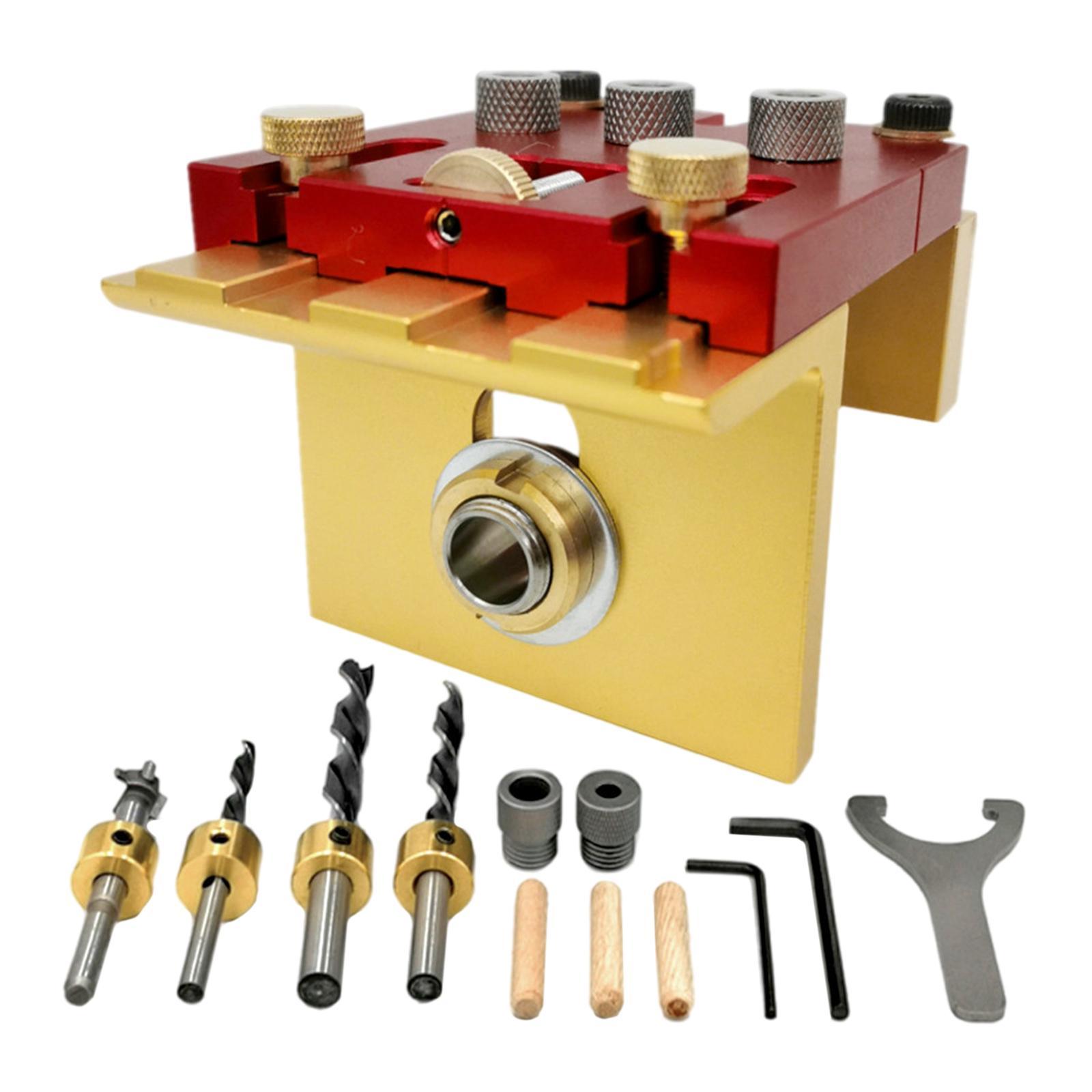 Aluminum Pocket Hole-Jig Kit, Woodworking Hole Positioning Punch for Woodworking Drilling Holes Home Furniture DIY Carpenter Puncher Tool