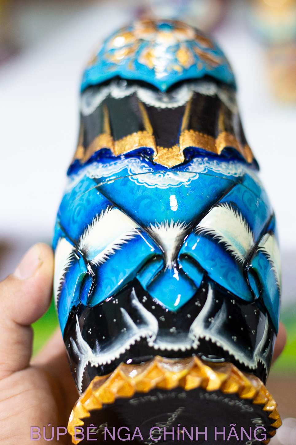 BỘ BÚP BÊ NGA MATRYOSHKA CAO CẤP 5 LỚP 20CM ĐIÊU KHẮC CHẠM NỔI HOA VĂN "CÔNG CHÚA MÙA ĐÔNG" CỰC ĐẸP VÀ SANG TRỌNG