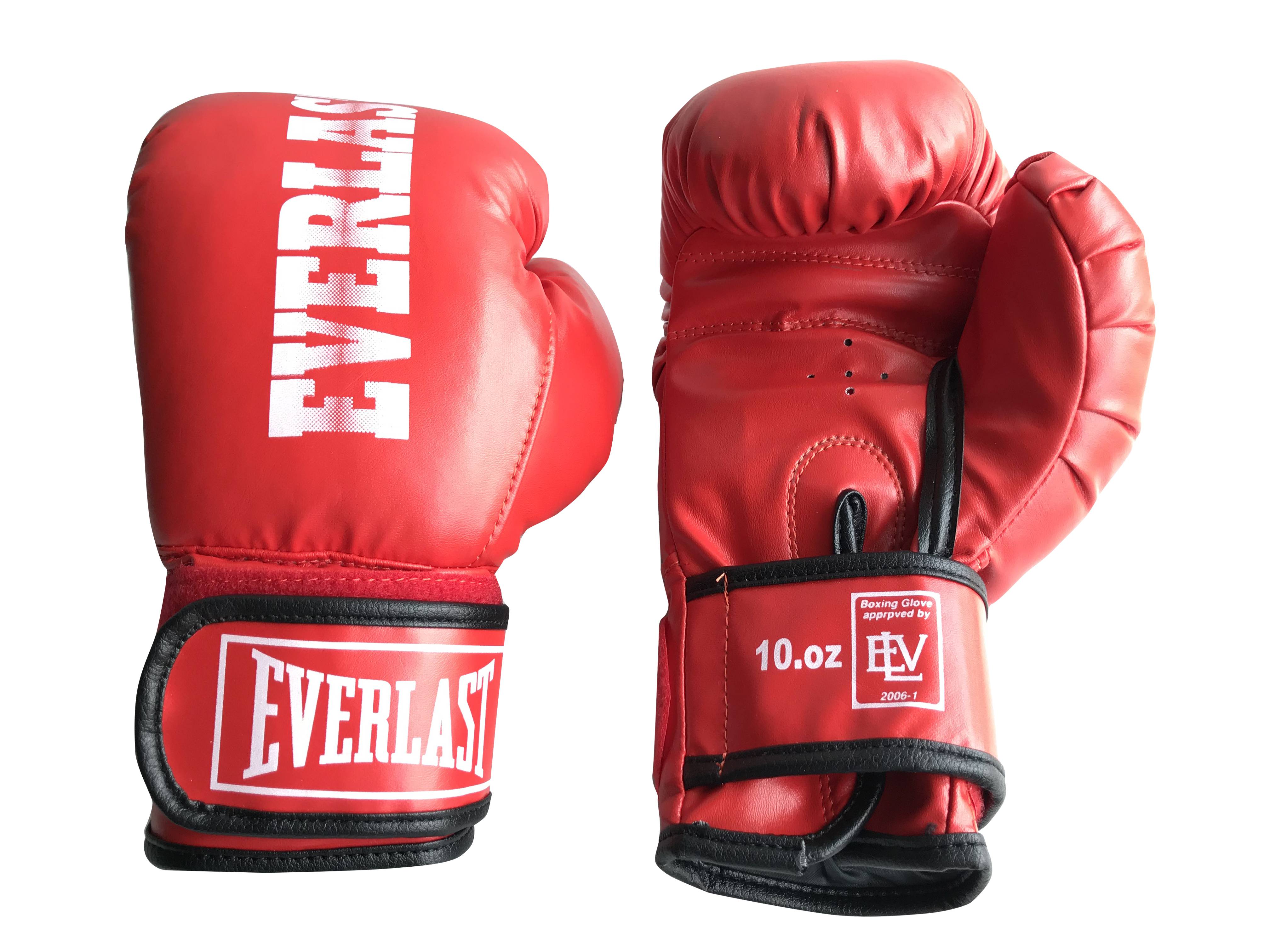Găng boxing phong trào 10.Oz màu đỏ tặng băng đa 4m
