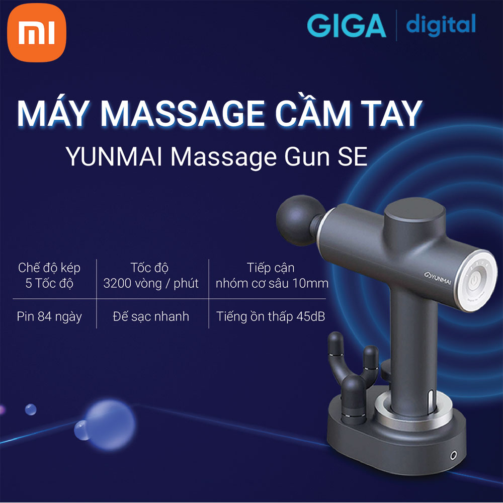 Máy massage không dây cầm tay Xiaomi Yunmai (YUNMAI Gun SE) - Bản Quốc Tế - Hàng Chính Hãng