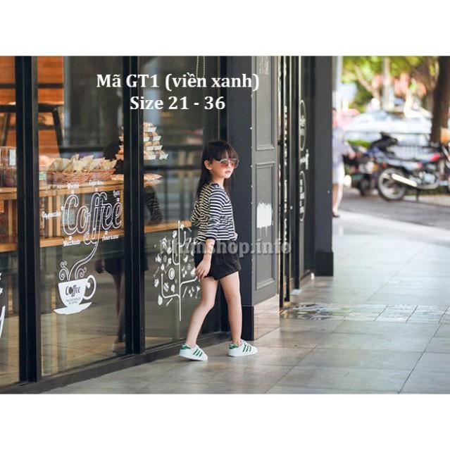 Freeship Giày thể thao cho bé trai bé gái kiểu sọc das cá tính GT1