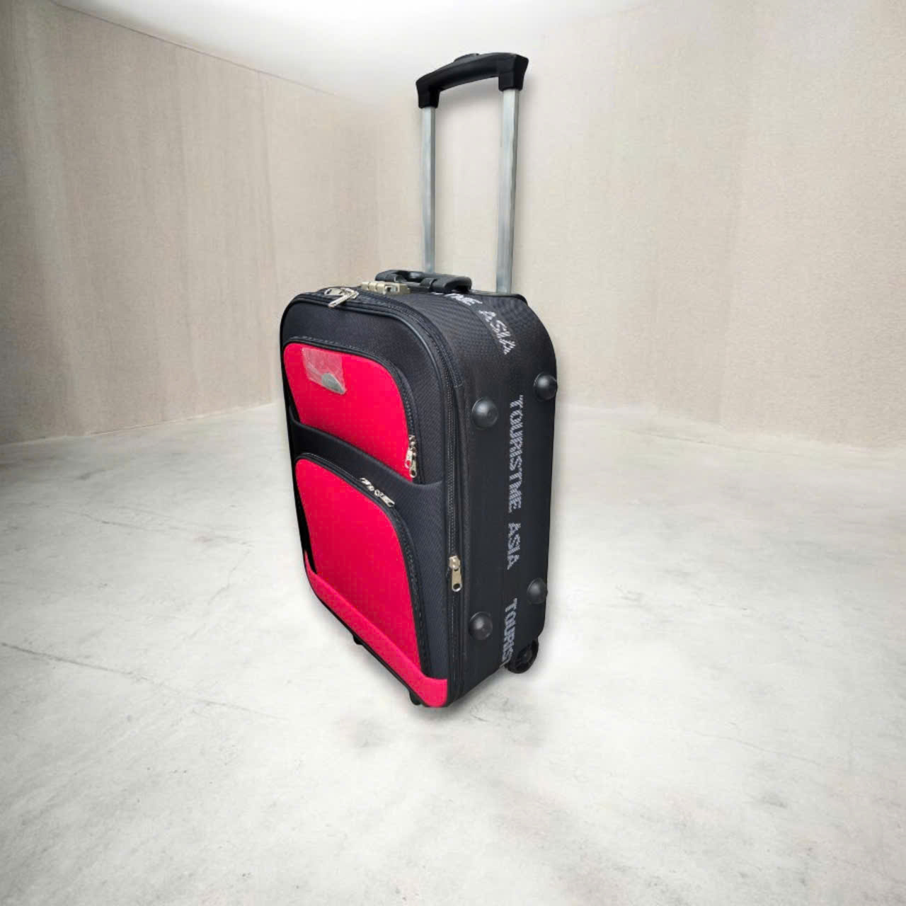 Vali Du Lịch Kéo Tay  Màu Đen Phổi Đỏ có nắp 20 và 22 Inch