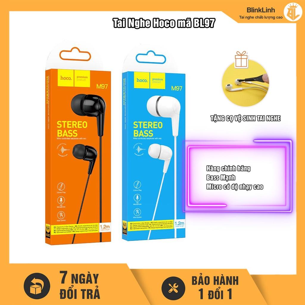 Tai nghe H.O.C.O có dây giá rẻ jack 3.5mm chân tròn, tai nghe màu trắng, màu đen,Tai nghe có mic giá rẻ