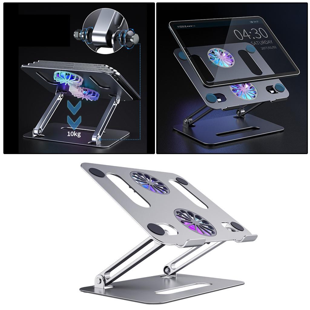 Adjustable Metal Laptop Stand Reading Holder Riser with Cooling Fan