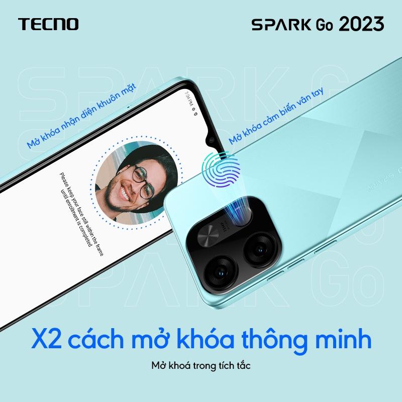 Điện thoại Tecno SPARK GO 2023 4GB/64GB - Helio A22 | 5000 mAh | 6,6" HD+| Cảm ứng vân tay | Hàng chính hãng | Bảo hành chính hãng 13 tháng