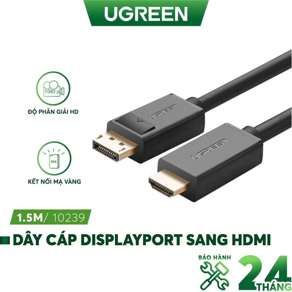 Dây cáp DisplayPort sang HDMI hỗ trợ phân giải 1920x1200 UGREEN DP101 - Hàng chính hãng