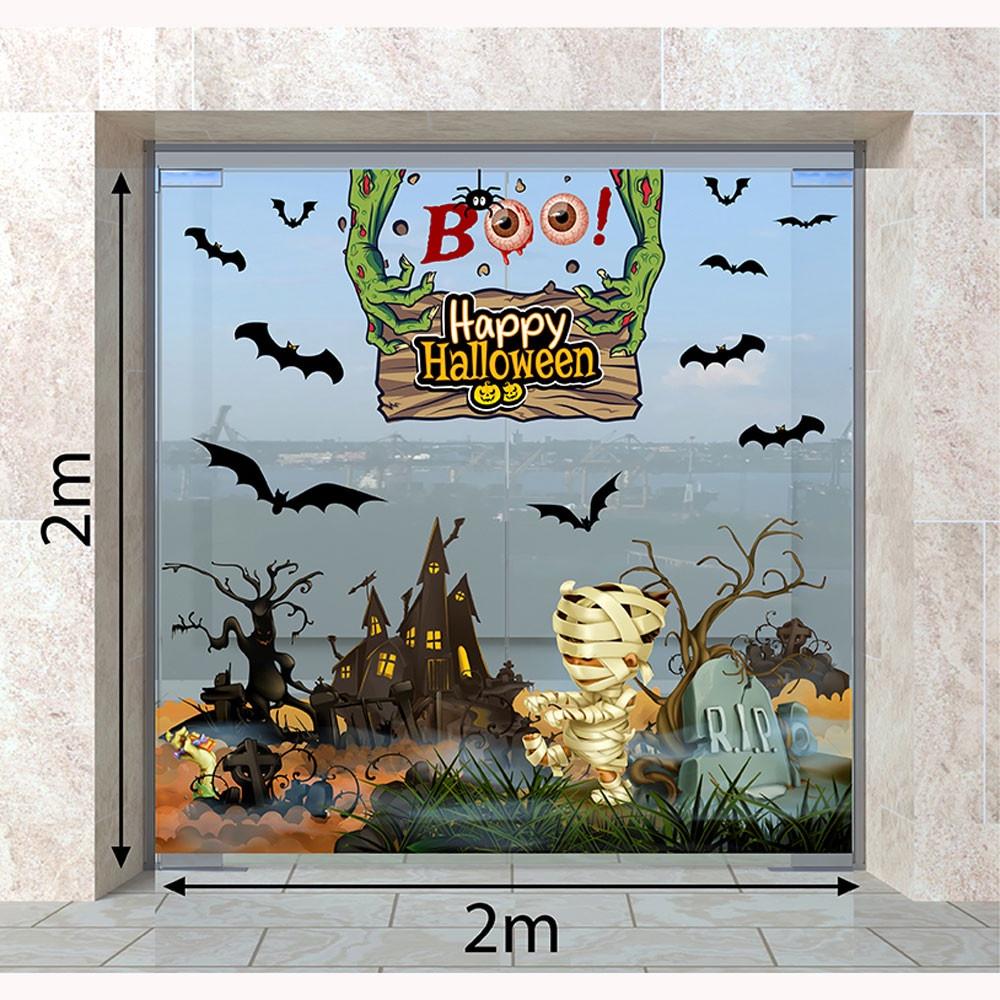 DECAL TRANG TRÍ HALLOWEEN 2022 COMBO KHU RỪNG ZOMBIE