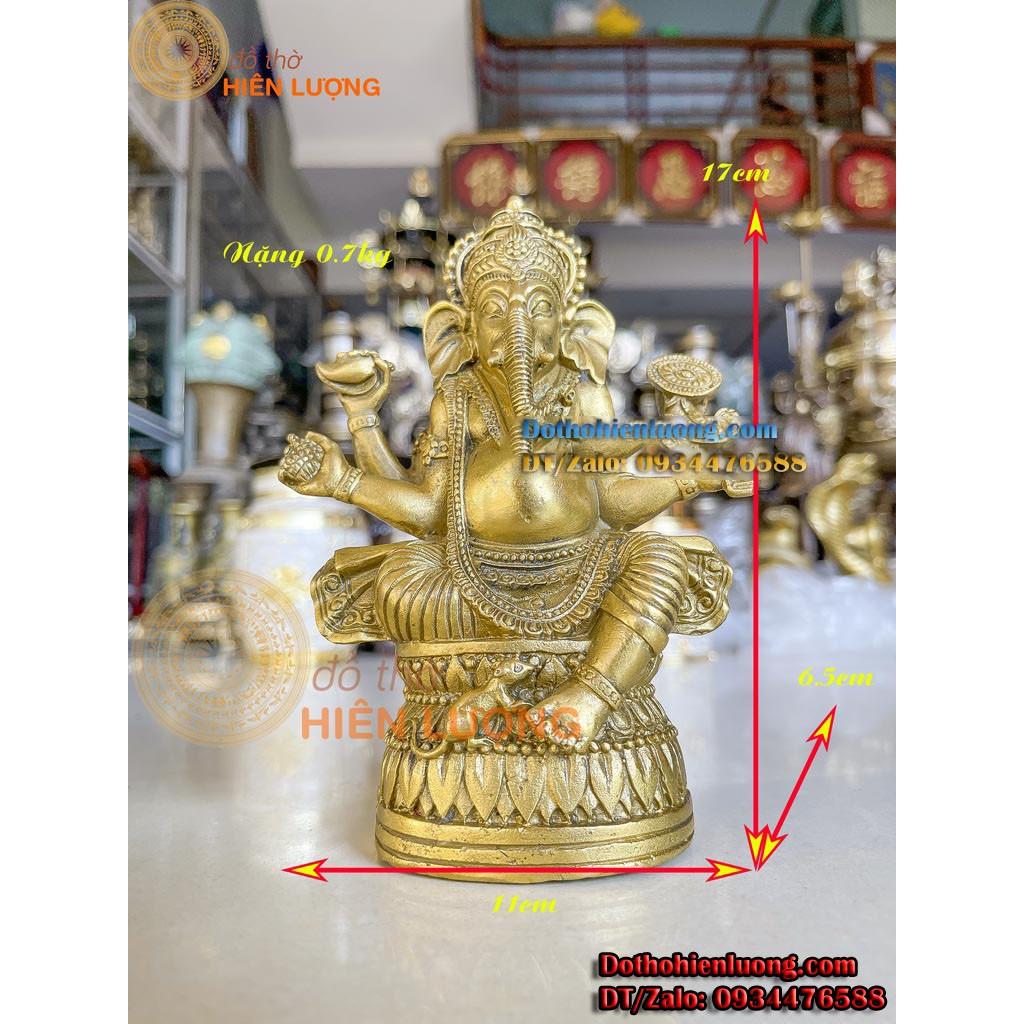 Tượng Thần Voi - Phật Voi Ganesha Bằng Đồng Nguyên Chất Cao 17cm - Tượng Phúc Thần
