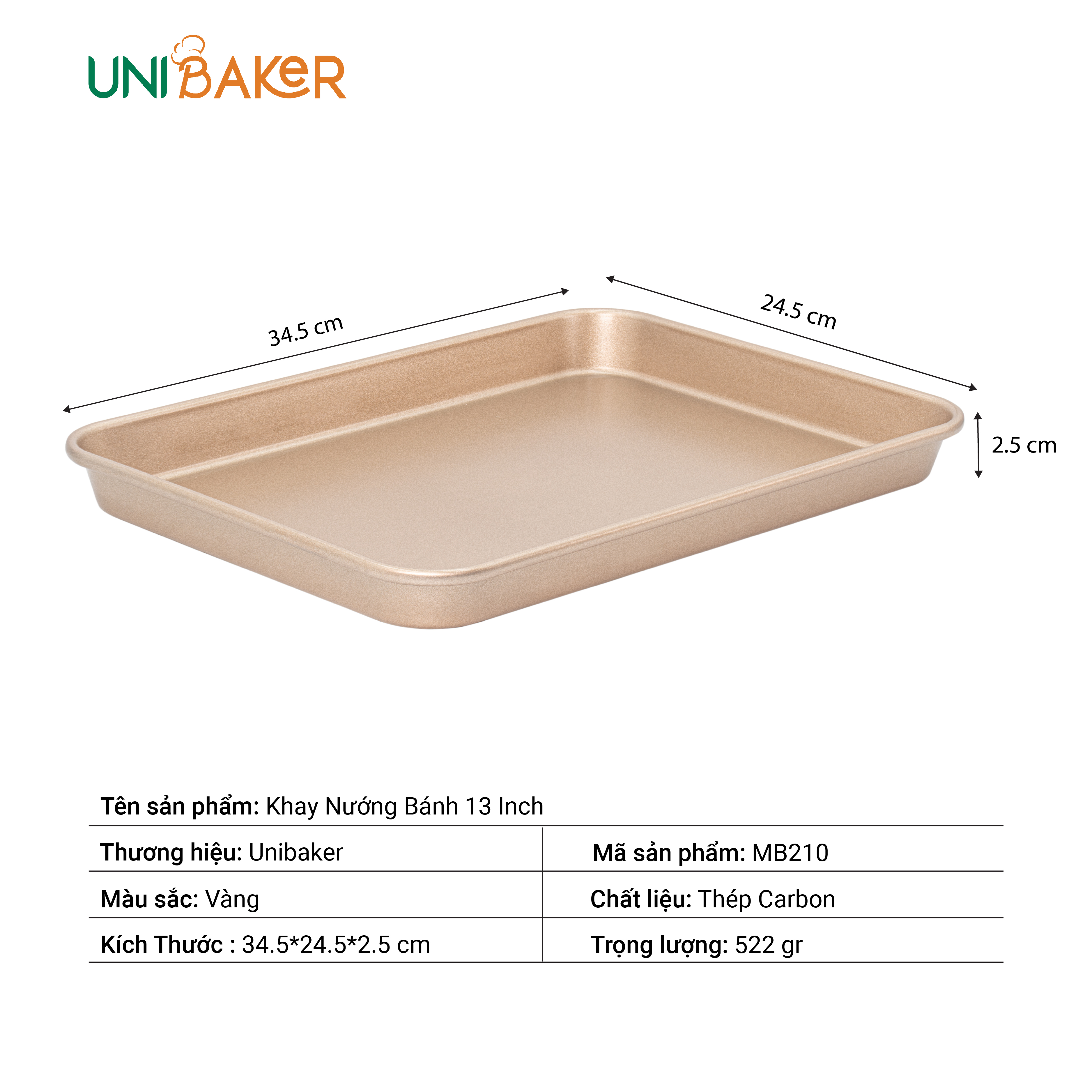 KHAY NƯỚNG BÁNH 13 INCH UNIBAKER MB210