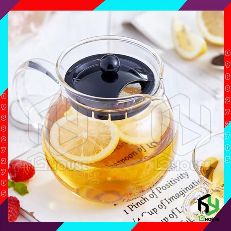 Bình trà thủy tinh siêu chịu nhiệt rót nước sôi không bể vỡ Nhật Bản - 640ml KT894TBK