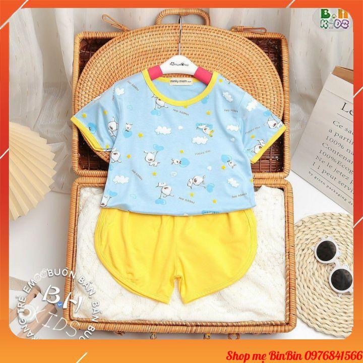 Bộ cộc tay Minky Mom họa tiết đáng yêu, chất liệu thun lạnh loại 1 mềm mịn, thoáng mát cho bé từ 7kg đến 20kg