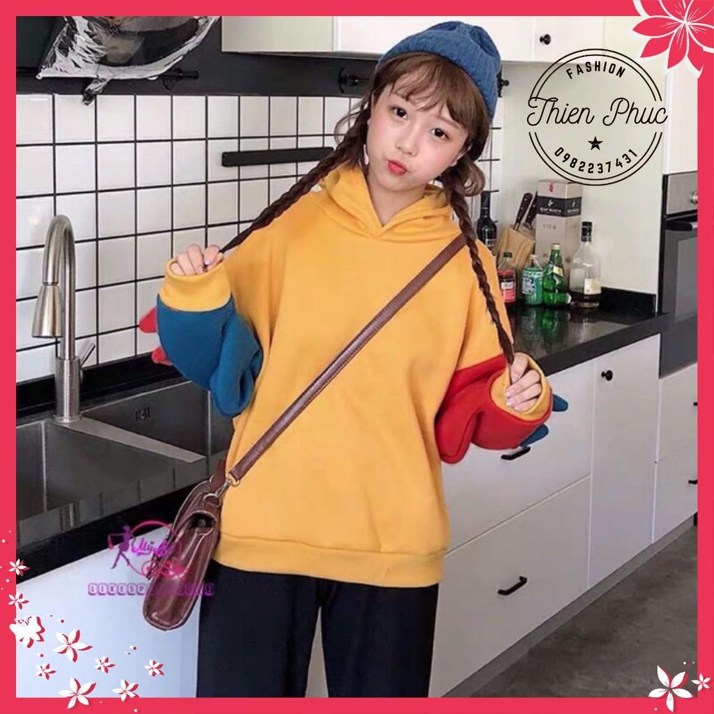 Áo hoodie phối màu nữ