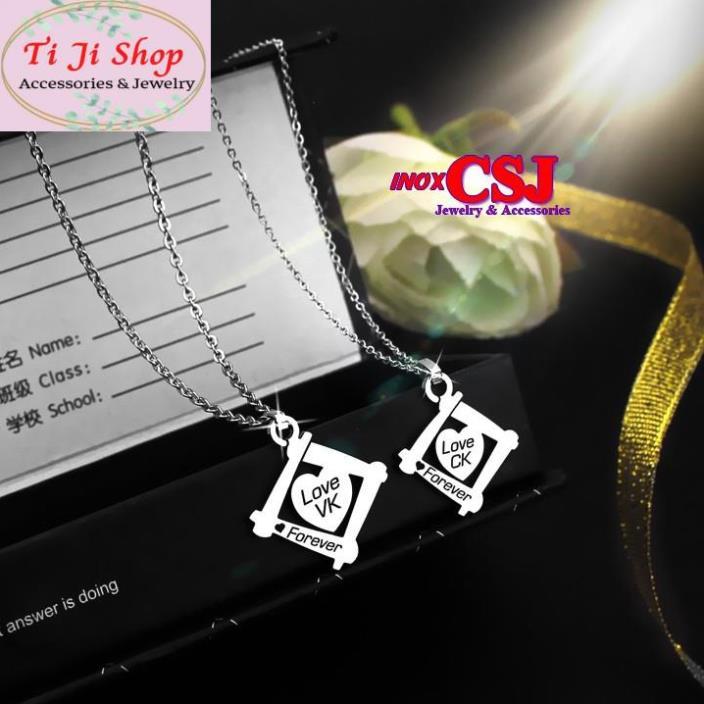 DÂY CHUYỀN INOX CẶP ĐÔI VỢ CHỒNG VK CK - 1 cặp- siêu đẹp chuẩn thời trang