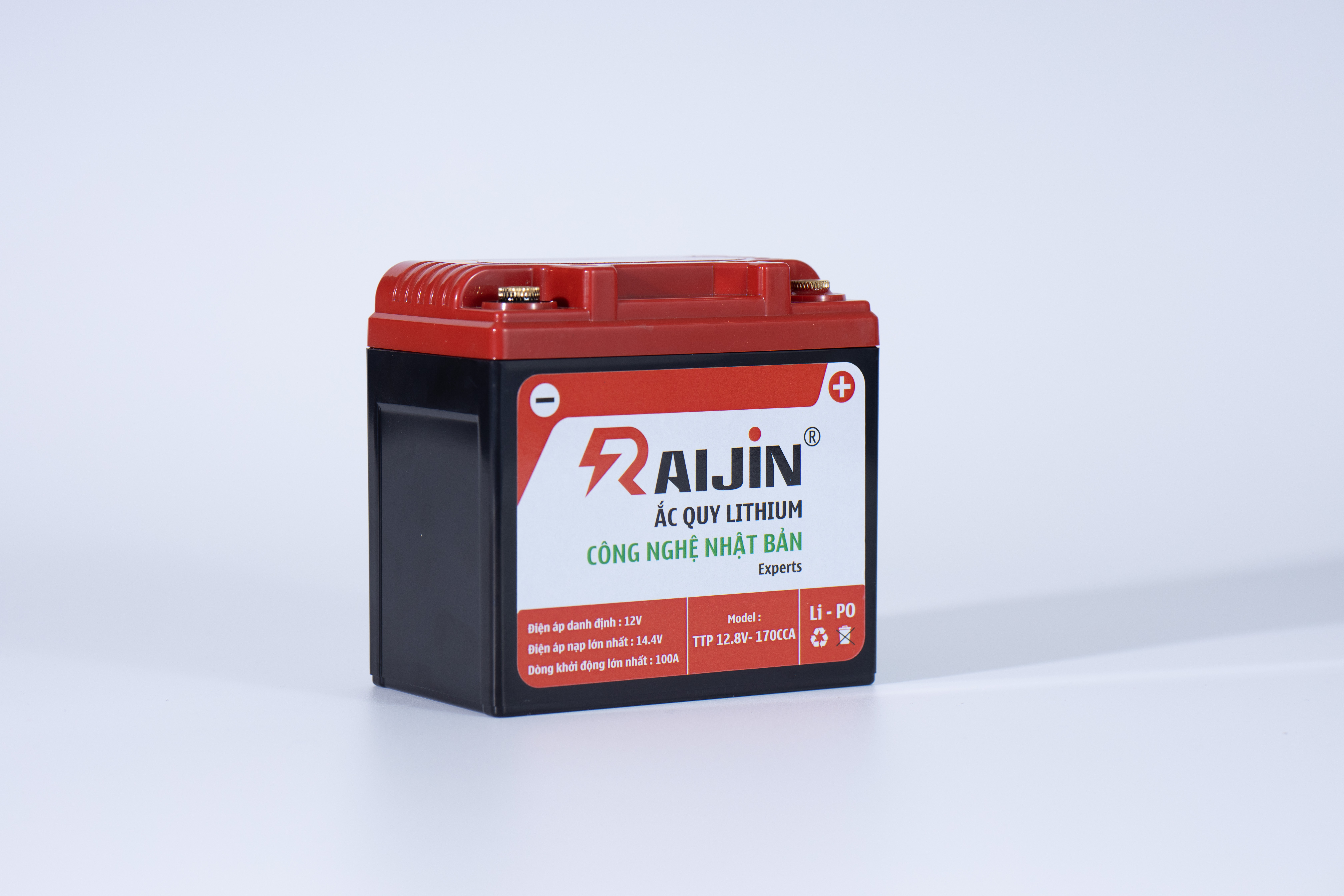 Ắc quy lithium khởi động xe máy 12V - 4Ah 6Ah 7Ah dòng Experts, công nghệ lithium Nhật Bản của Raijin