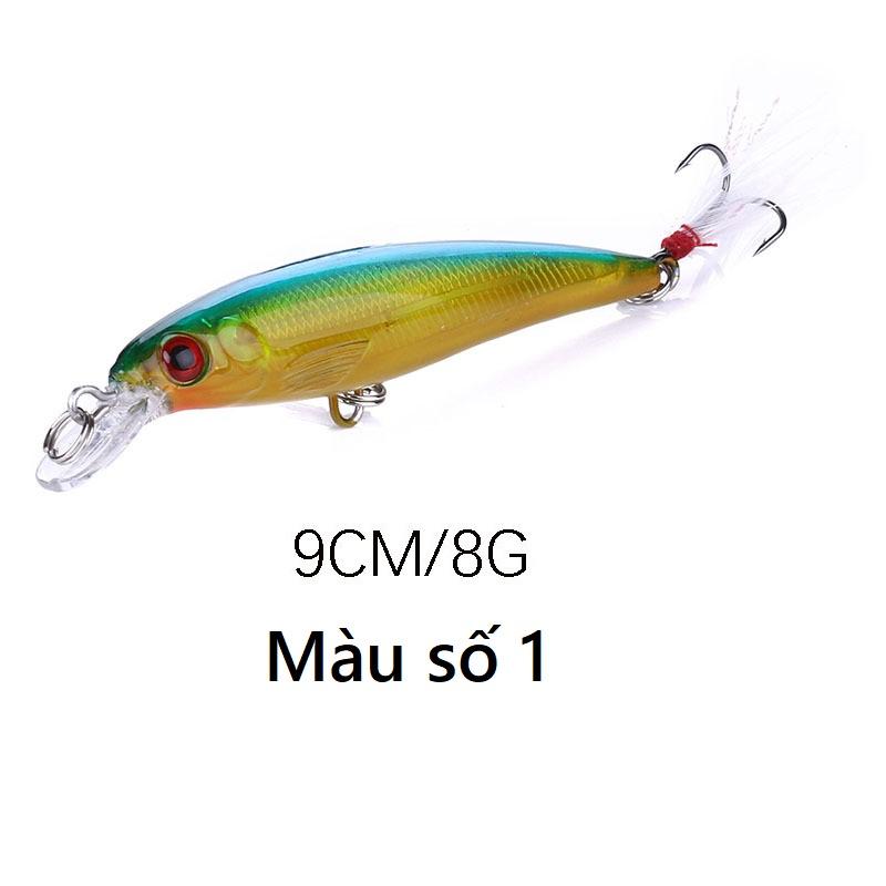 Mồi Giả Câu Lure 3D Đủ Màu Sắc MO18 Thiết Kế Như Thật 8g Có Móc Siêu Sắc