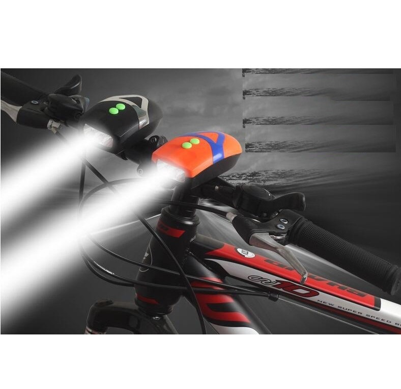 Đèn pin xe đạp kiêm còi báo FY-037 siêu sáng - Đèn Pin xe đạp - Đèn trước xe đạp dùng pin - Hàng chính hãng